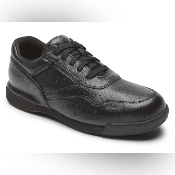 Rockport - Prowalker M7100 Black Leather Active Walking Sneakers - Size 8 - Picture 1 of 8